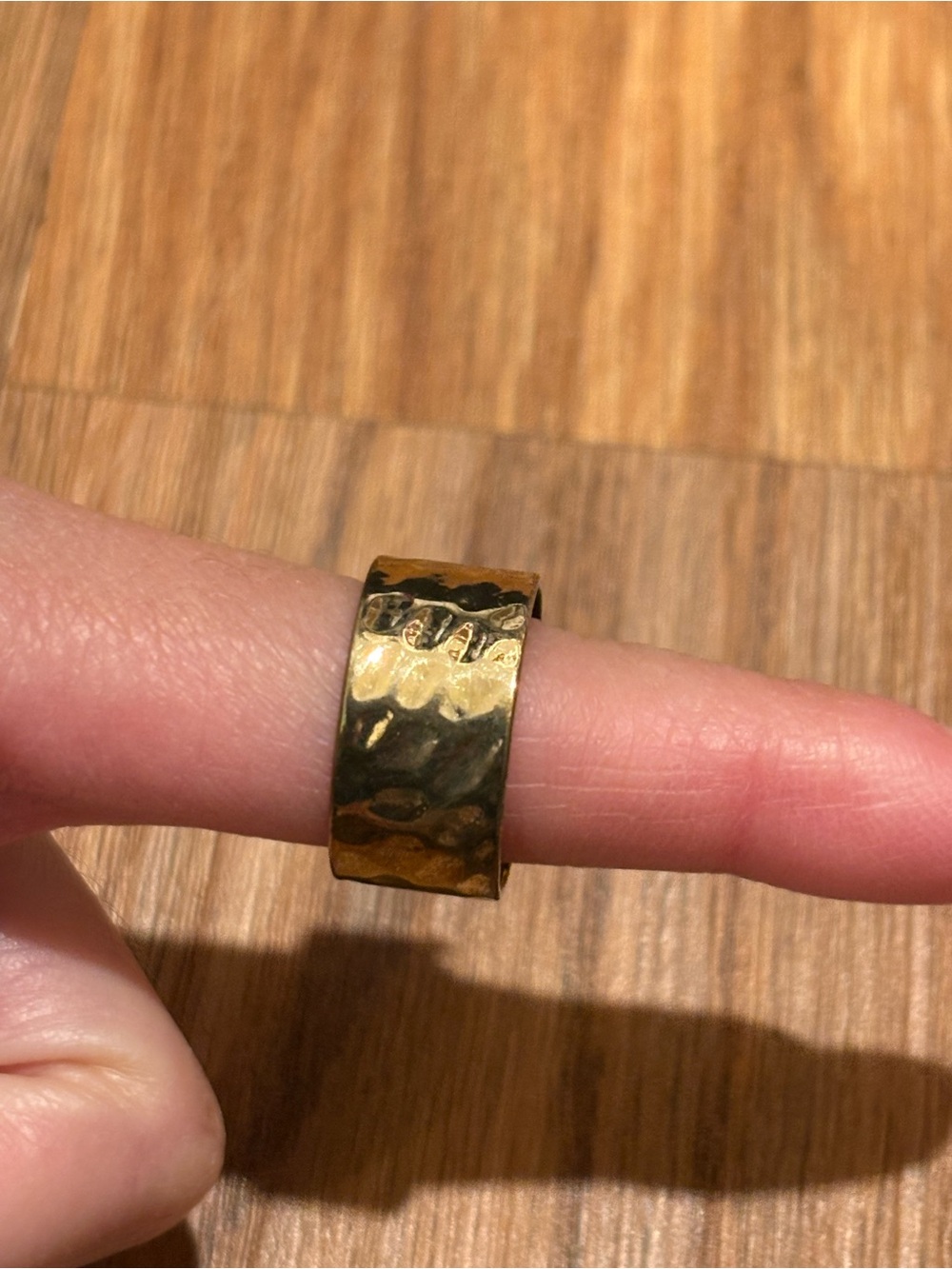Vintage Hammered Gold Plated Ring